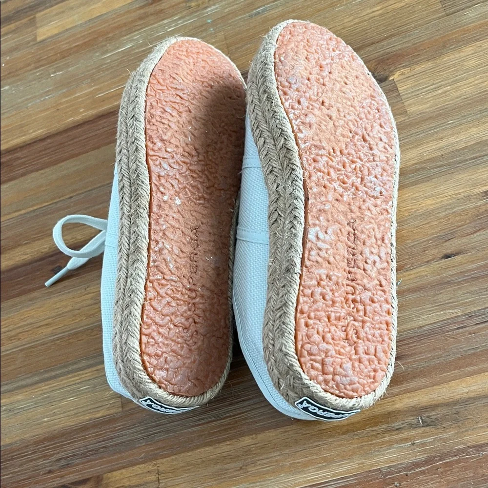 Superga Pale Blue Canvas Espadrille Lace-Up Sneakers Size 6